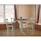 International Concepts Round 36 in Rd Extension Dining Table, 4 X-back Bar Height Stools, Hickory/Stone, 36 W, 48 L, Wood K41-36RXT-27B-S6133-4 - alternate 3